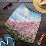 Mount Fuji And Cherry Blossom Print Men's Shorts