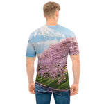 Mount Fuji And Cherry Blossom Print Men's T-Shirt