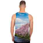 Mount Fuji And Cherry Blossom Print Men's Tank Top