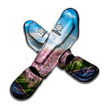 Mount Fuji And Cherry Blossom Print Muay Thai Shin Guard
