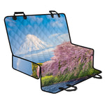 Mount Fuji And Cherry Blossom Print Pet Car Back Seat Cover