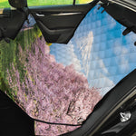Mount Fuji And Cherry Blossom Print Pet Car Back Seat Cover