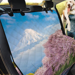 Mount Fuji And Cherry Blossom Print Pet Car Back Seat Cover