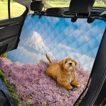 Mount Fuji And Cherry Blossom Print Pet Car Back Seat Cover
