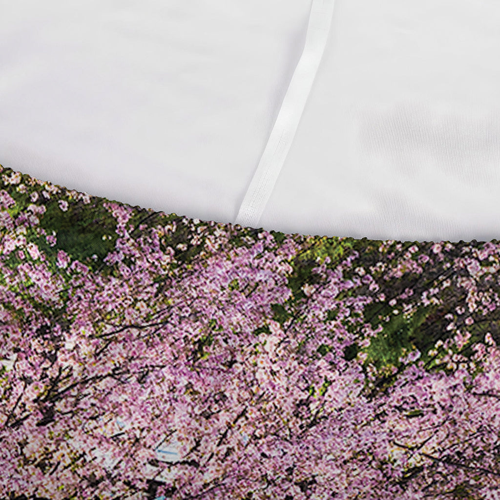 Mount Fuji And Cherry Blossom Print Sofa Cover