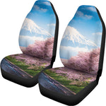 Mount Fuji And Cherry Blossom Print Universal Fit Car Seat Covers
