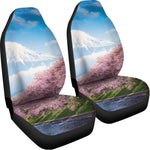 Mount Fuji And Cherry Blossom Print Universal Fit Car Seat Covers