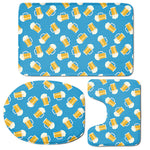 Mug Of Beer Pattern Print 3 Piece Bath Mat Set