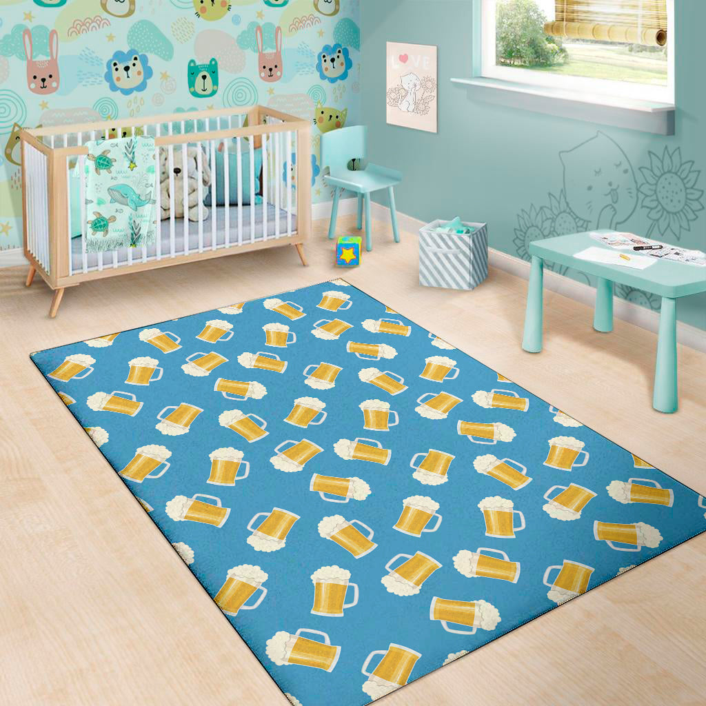 Mug Of Beer Pattern Print Area Rug