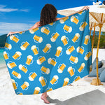 Mug Of Beer Pattern Print Beach Sarong Wrap