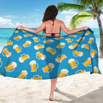 Mug Of Beer Pattern Print Beach Sarong Wrap