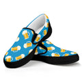 Mug Of Beer Pattern Print Black Slip On Sneakers
