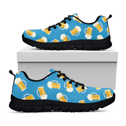 Mug Of Beer Pattern Print Black Sneakers