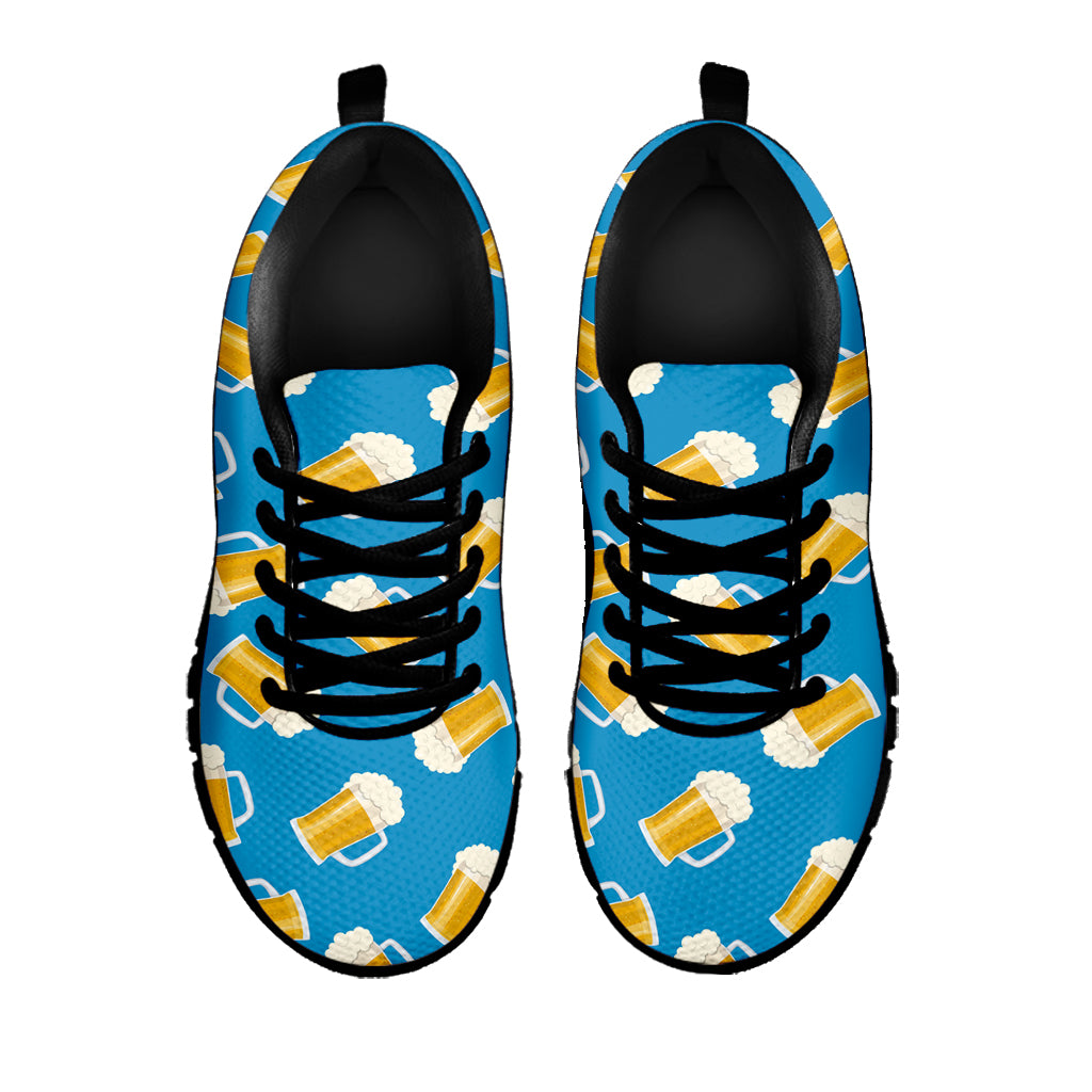 Mug Of Beer Pattern Print Black Sneakers