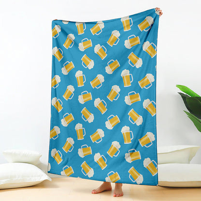 Mug Of Beer Pattern Print Blanket