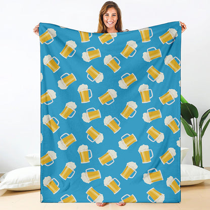 Mug Of Beer Pattern Print Blanket