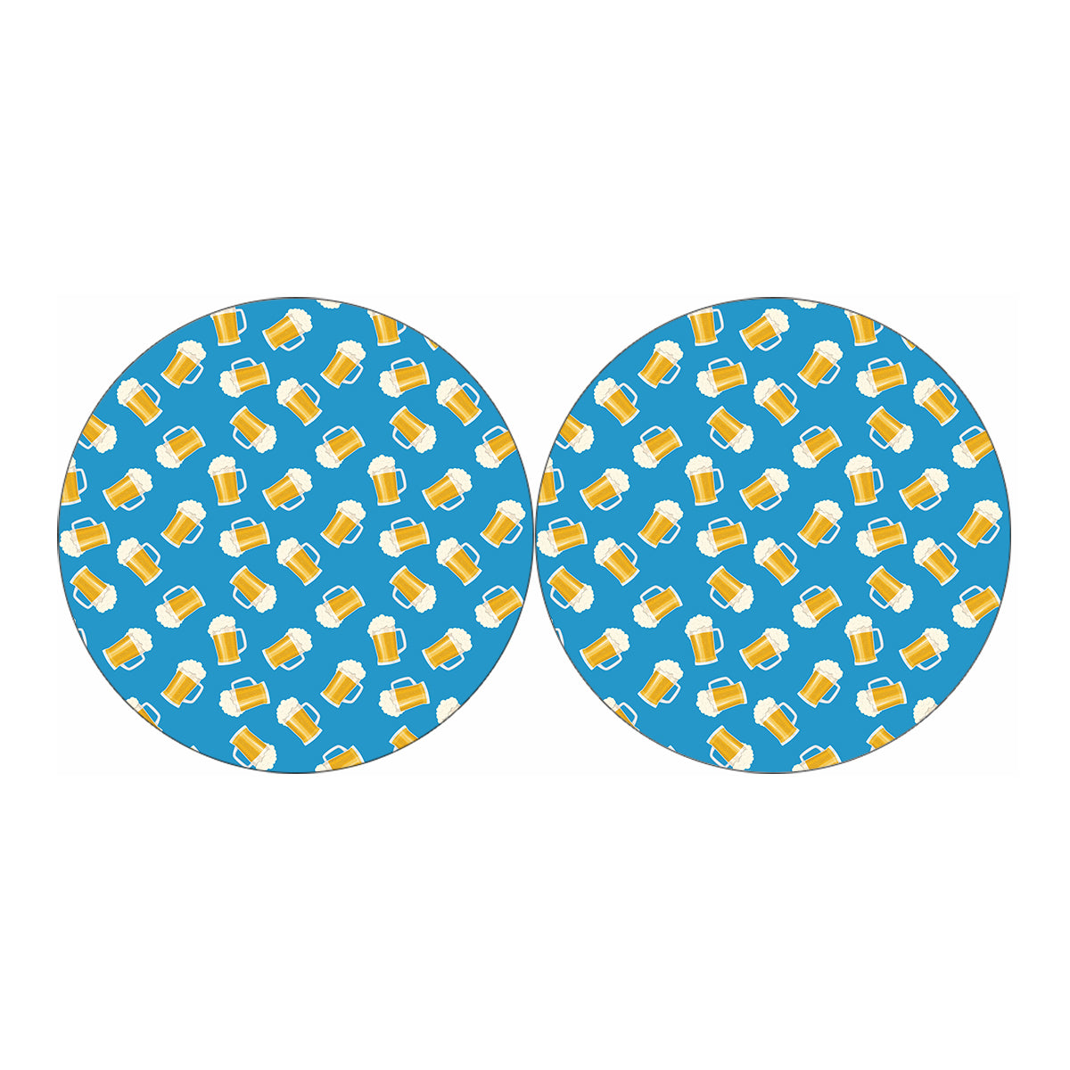 Mug Of Beer Pattern Print Car Coasters