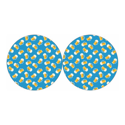 Mug Of Beer Pattern Print Car Coasters