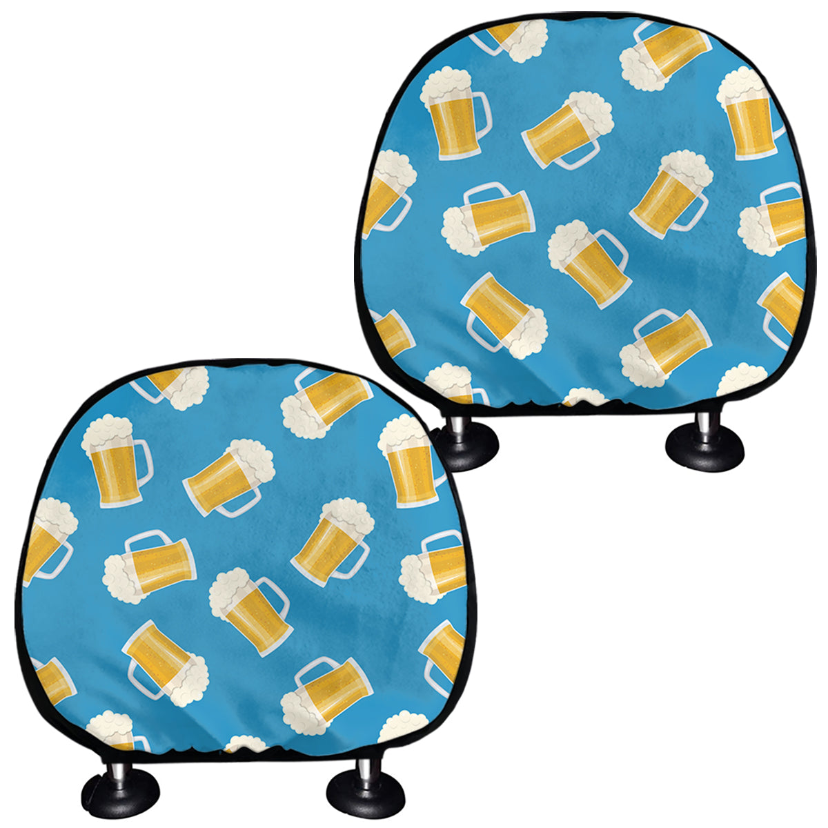 Mug Of Beer Pattern Print Car Headrest Covers