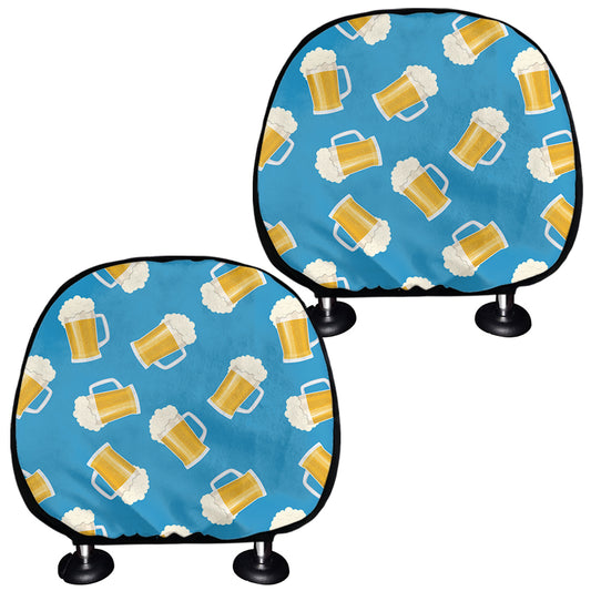Mug Of Beer Pattern Print Car Headrest Covers