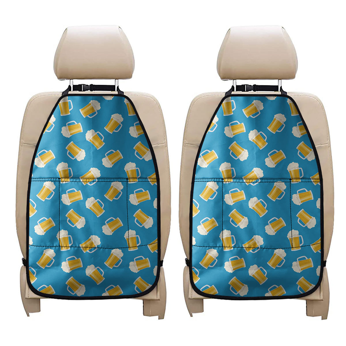 Mug Of Beer Pattern Print Car Seat Organizers