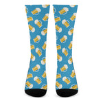 Mug Of Beer Pattern Print Crew Socks