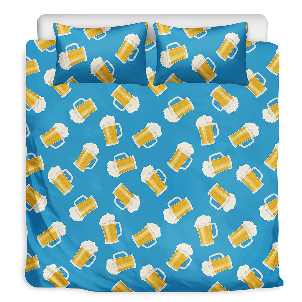 Mug Of Beer Pattern Print Duvet Cover Bedding Set