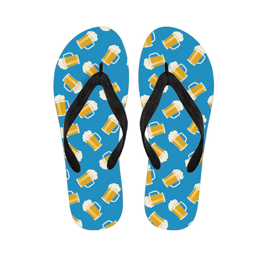 Mug Of Beer Pattern Print Flip Flops