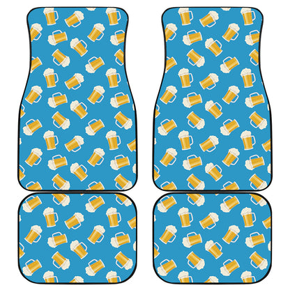 Mug Of Beer Pattern Print Front and Back Car Floor Mats
