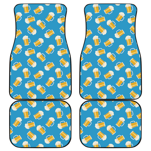 Mug Of Beer Pattern Print Front and Back Car Floor Mats