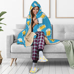 Mug Of Beer Pattern Print Hooded Blanket