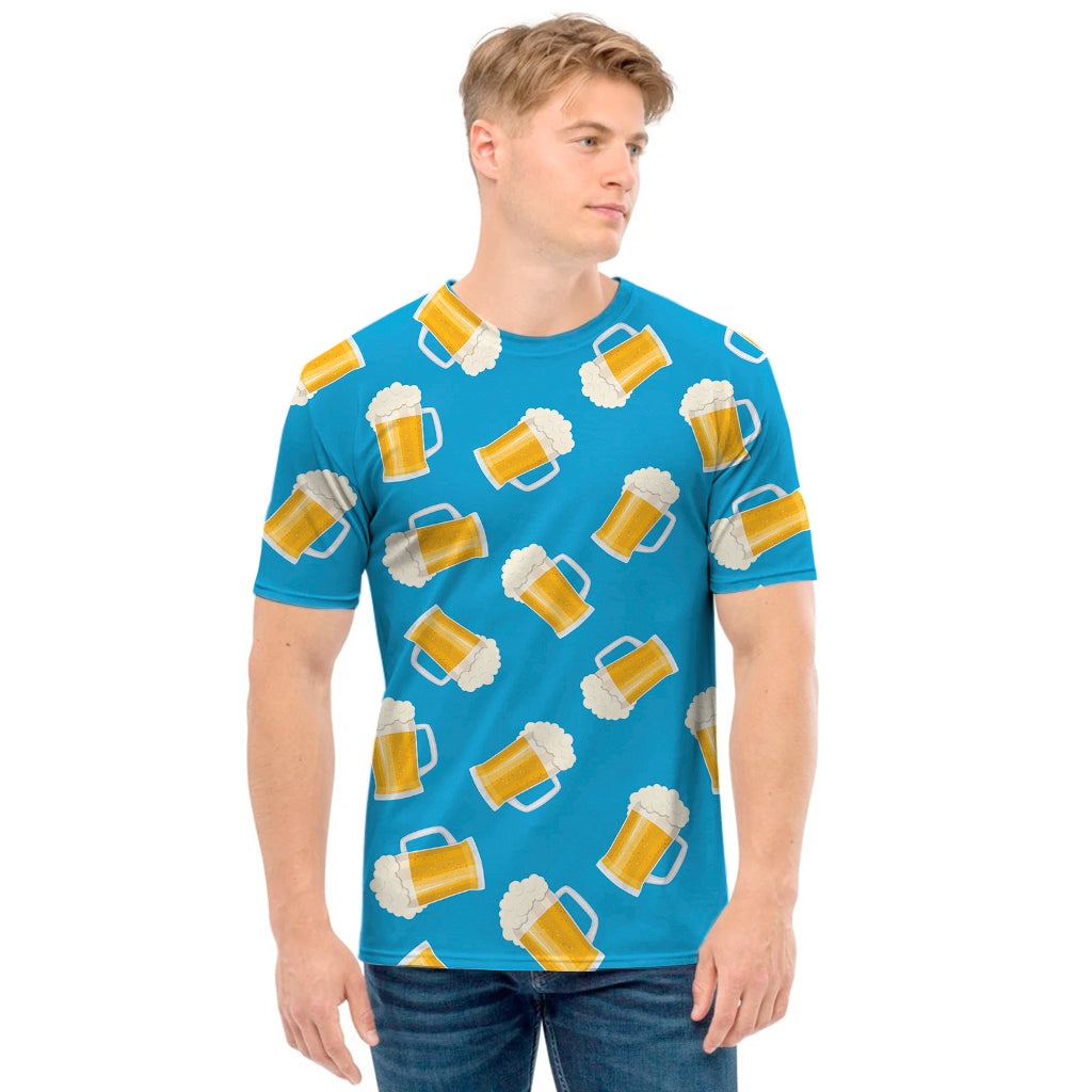 Mug Of Beer Pattern Print Men's T-Shirt