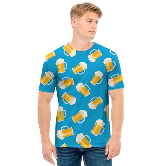 Mug Of Beer Pattern Print Men's T-Shirt