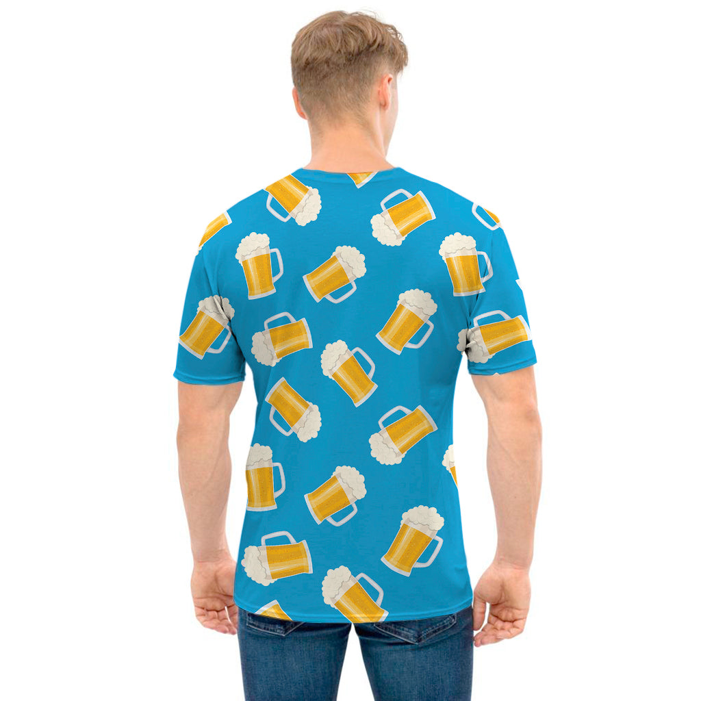 Mug Of Beer Pattern Print Men's T-Shirt