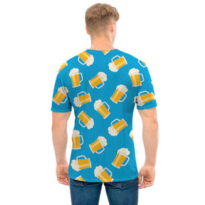 Mug Of Beer Pattern Print Men's T-Shirt