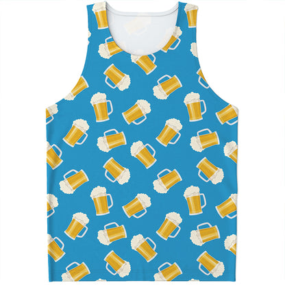 Mug Of Beer Pattern Print Men's Tank Top