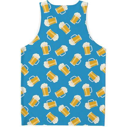 Mug Of Beer Pattern Print Men's Tank Top