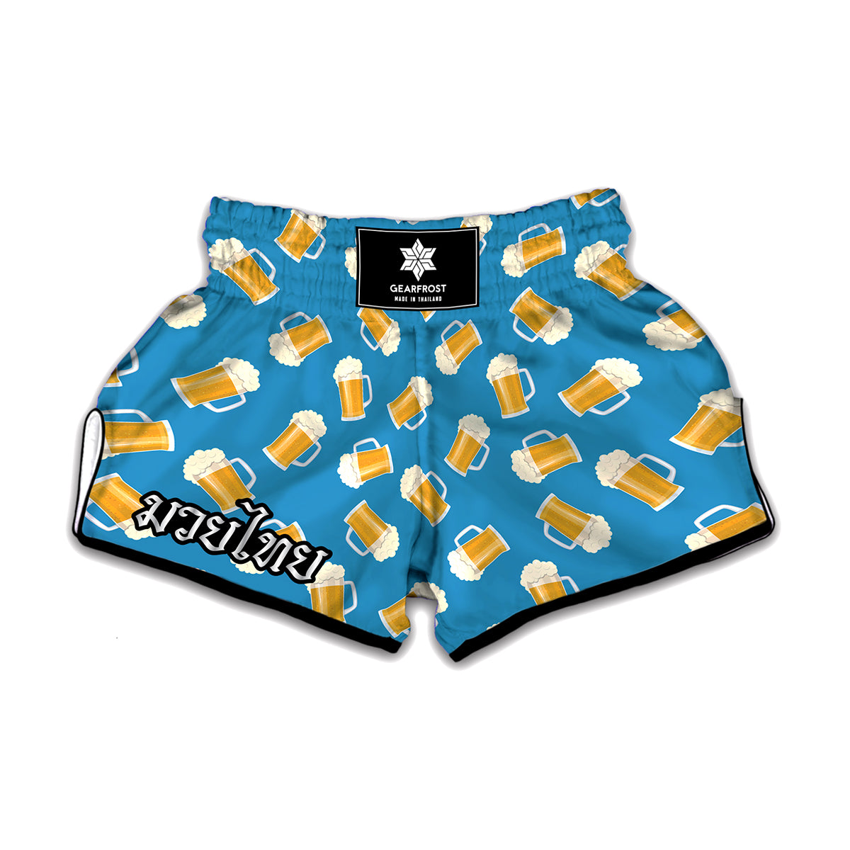 Mug Of Beer Pattern Print Muay Thai Boxing Shorts