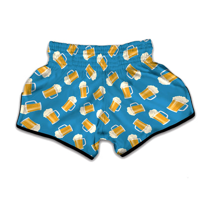 Mug Of Beer Pattern Print Muay Thai Boxing Shorts