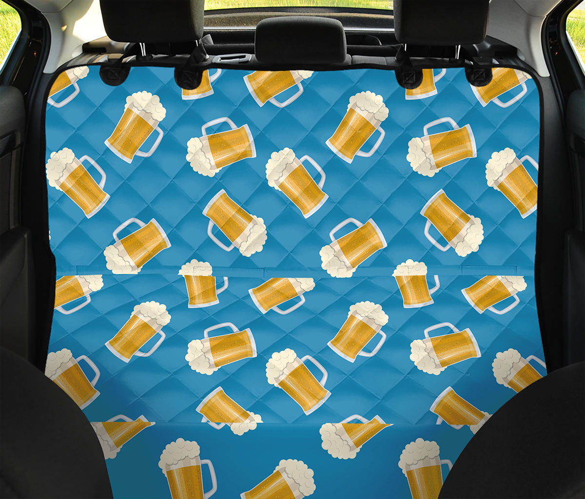 Mug Of Beer Pattern Print Pet Car Back Seat Cover