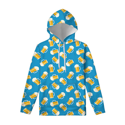 Mug Of Beer Pattern Print Pullover Hoodie