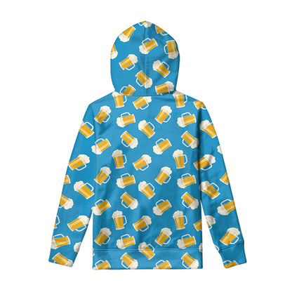 Mug Of Beer Pattern Print Pullover Hoodie