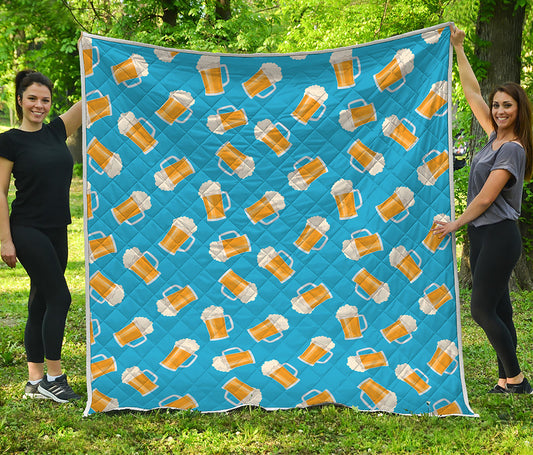 Mug Of Beer Pattern Print Quilt
