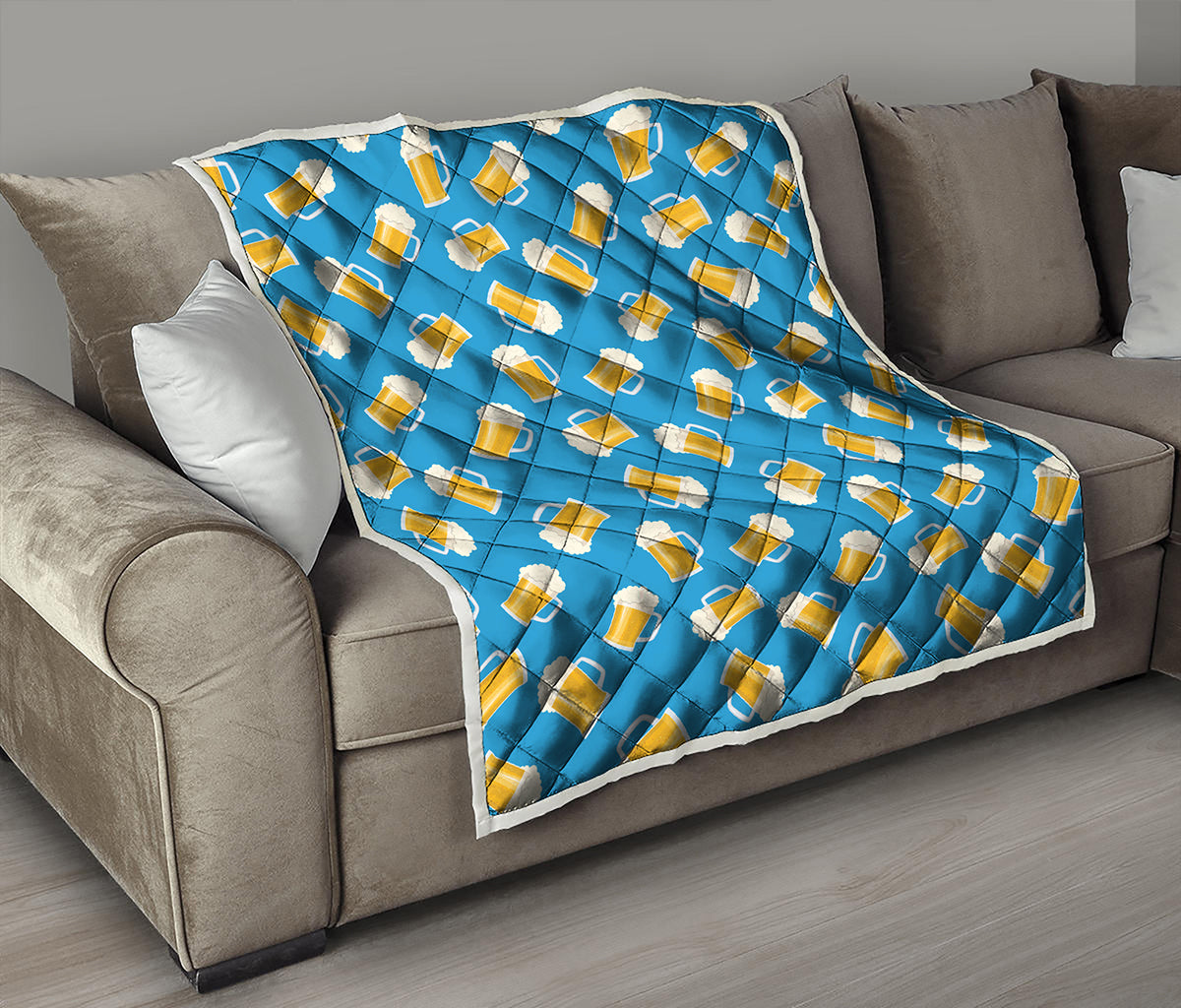 Mug Of Beer Pattern Print Quilt