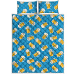 Mug Of Beer Pattern Print Quilt Bed Set