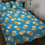 Mug Of Beer Pattern Print Quilt Bed Set