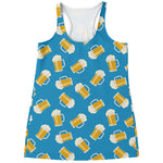 Mug Of Beer Pattern Print Women's Racerback Tank Top