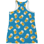 Mug Of Beer Pattern Print Women's Racerback Tank Top