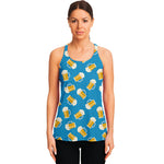 Mug Of Beer Pattern Print Women's Racerback Tank Top