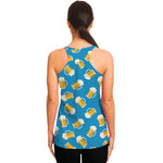 Mug Of Beer Pattern Print Women's Racerback Tank Top